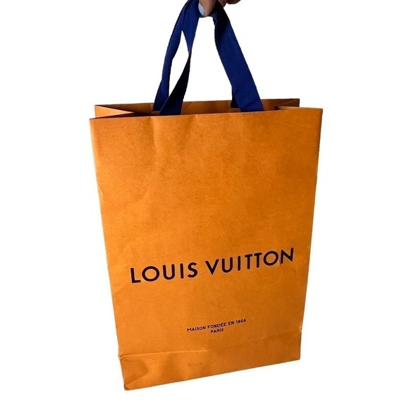 Louis Vuitton Tall Shopping Gift Bag with Blue Cotton Handles - Picture 2 of 3